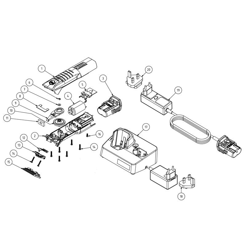 Ersatzteil Scherkopf und Motor für Profi Line Mini