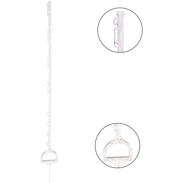 Piquet de clôture WZ 3001/140 Plastique - avec étrier & isolateurs pour corde, cordelette & ruban